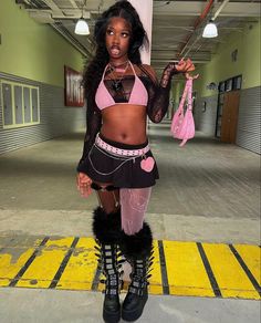 Aliyah Core Outfits, Aliyahcore Outfits, Y2k Outfits Ideas, Aliyah Core, Outfit Ideas 2023, Afro Punk Fashion, Core Outfits, Outfits Baddie, Gyaru Fashion