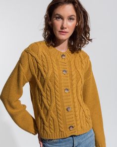 The Alicia Adams Alpaca Buckley Cardigan is a brand new cable knit cardigan. With bold colors and twisting cable knit details, this baby alpaca cardigan creates an effortless elevated look. 100% baby alpaca | dry clean only Proudly fair-trade made in Peru. Alpaca Cardigan, Suri Alpaca, Short Cardigan, Crisp White Shirt, Heavy Knit, Cable Knit Cardigan, Stylish Clothes For Women, Cozy Outfit, Baby Alpaca