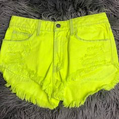 New Without Tags, Perfect Condition, Never Worn Tennis Ball Color Glow In Uv Light! Neon Yellow Sporty Shorts For Summer, Lime Green Gym Shorts, Yellow Drawstring Shorts, Neon Yellow Shorts, Yellow Moisture-wicking Shorts, Tennis Ball, Neon Yellow, Cute Summer Outfits, Jean Shorts