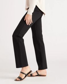 Ultra-Stretch Ponte Straight Leg Pants - Regular 30" inseam Straight Legged Pants, Squat Proof Leggings, Cream Trousers, Black Minimal, Paperbag Pants, Straight Leg Pant, Ponte Pants, Yoga Pant, Straight Leg Trousers