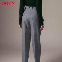 SPECIFICATIONSWaist Type: HIGHStyle: CasualSeason: Spring/AutumnPattern Type: SolidPant Style: Pencil PantsOrigin: CN(Origin)Model Number: CY5624/CK9302/TZ9817Material: PolyesterMaterial: AcrylicLength: Full LengthGender: WOMENFront Style: FlatFit Type: skinnyFabric Type: WoolenClosure Type: Button FlyBrand Name: OOTNAge: Ages 18-35 Years Old Tailored Winter Bottoms With Tapered Leg, Tailored Solid Color Winter Bottoms, Tailored Solid Winter Bottoms, Tailored Bottoms With Pockets For Winter, Tailored Winter Bottoms With Pockets, Tailored High-waist Winter Bottoms, Gray High Waist Office Pants, Gray High Waist Pants For Office, Gray High-waist Office Pants