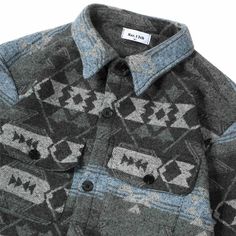 Men's Dark Blue Aztec Geometric Jacket West Cowboy Style Western Woolen Shirt Jacket Coat Woolen Shirt, Men Outerwear, Clothing Men, Cowboy Style, Warm Coat, Cheap Clothes, Mens Outerwear, Jacket Coat, Outerwear Jackets