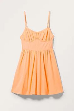 Gathered Mini Strap Dress - Pink Check - Monki WW