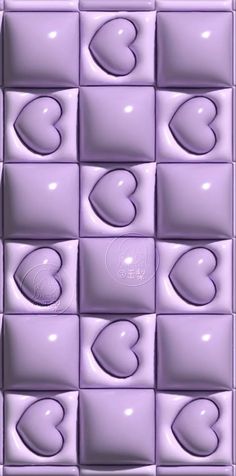 an abstract purple tile with hearts on it