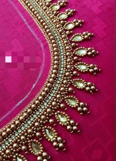 Gold Blouse Designs, Maggam Designs, Pink Blouse Designs, Aari Design, Shadow Drawing, Model Blouse