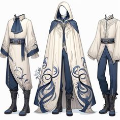 the costume is designed to look like it has blue and white designs on its sleeves