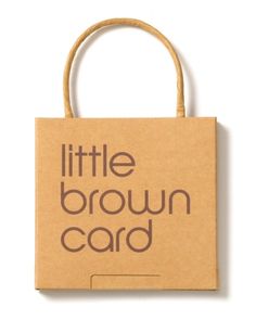 a brown bag with the words little brown card on it's front and bottom