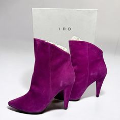 Iro Size Us 5.5 Women’s High Heel Boots Purple Suede Msrp $620 Excellent Condition, Some Very Light Wear, See Pics. Follow For More! Bundle Discount Automatically Applied At Check-Out! See My Other Items Purple Suede, Heel Boots, High Heel Boots, Womens High Heels, Shoes Heels Boots, Follow For More, Women's Pumps, High Heel, Shoes Women Heels