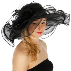 Flower Feather Sinamay Dress Hat Black Gorgeous Hat With A Large Flower With A Few Feathers For An Extra Touch Weight 4.3 Oz. Size 7 Inch (Crown) X 4 Inch (Brim) Material 100% Sinamay Black Wide Brim Fascinator For Summer, Fitted Black Fascinator For Summer, Black Summer Fascinator With Short Brim, Black Short Brim Fascinator For Summer, Black Short Brim Summer Fascinator, Black Summer Hats With Feather Trim, Black Summer Hat With Feather Trim, Black Summer Fascinator, Summer Black Hats With Feather Trim