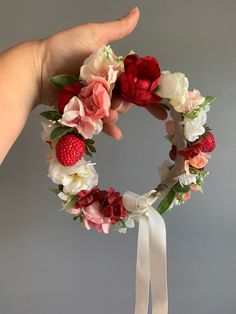 Toddler Flower Crown, Red Flower Crown, White Flower Crown, Baby Flower Crown, Valentine Photo Shoot, Floral Headdress, Diy Ribbon Flowers, Newborn Flower, Crown Baby