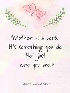 a quote on mother's day with two hearts