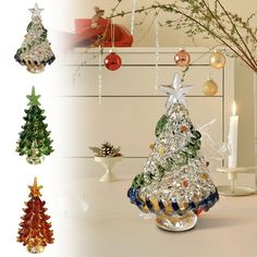 a christmas tree made out of glass ornaments