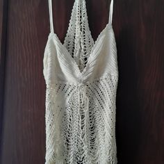 This Top Leaves Nothing To The Imagination. Beaded Sheer Camisole Top Size Med Never Worn From Smoke Free Home. Grmp Fitted Backless Tank Top For Beach, White Halter Neck Camisole For Party, Fitted Cami Tank Top For Beach Season, Summer Beach Fitted Camisole, Backless Tank Top For Beach Season, Summer Fitted Camisole For Beach Season, Fitted Summer Camisole For Beach Season, Beach Season Party Tank Top, Fitted Halter Neck Tank Top For Beach Season