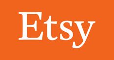 an orange background with the word etsy written in white