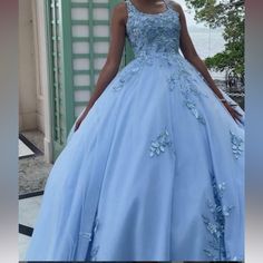 Bnwt, Size Women’s 6. New, Never Used/Unaltered. Went With Another Dress. Pet And Smoke Free Home. Formal Ball Gown, Powder Blue, Ball Gown, Ball Gowns, Color Blue, Prom Dresses, Prom, Size 6, Womens Dresses