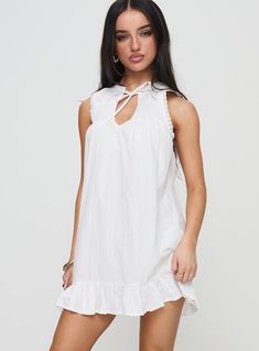 Lalita Mini Dress White Boho Whimsical, Mini Dress White, Fleece Dress, Whimsical Fashion, Outerwear Outfit, Classy Chic, Loungewear Sets, Casual Tank Tops, Curve Dresses