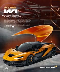 an orange and black sports car is shown in this ad for the new acuran