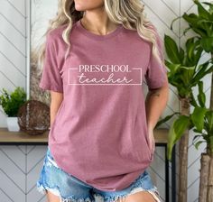 Preschool Teacher Shirt, Preschool Teacher Gift, Teacher Graduation Gift, Preschool, First Day of School, Preschool Teacher Appreciation T-shirts are Bella + Canvas 3001 Unisex * Solid colors are 100% combed and ring-spun cotton (heather colors contain polyester) * Fabric weight: 4.2 oz/yd² (142 g/m²) * Pre-shrunk fabric * Side-seamed construction * Shoulder-to-shoulder taping SIZING All products are unisex sizes and not women's fitted shirts - if you prefer a fitted look, we suggest sizing down Preschool First Day Of School, First Day Of School Preschool, Preschool Teacher Appreciation, Preschool First Day, Teacher Graduation Gifts, Preschool Teacher Shirts, Teacher Graduation, Preschool Teacher Gifts, Graduating Teacher