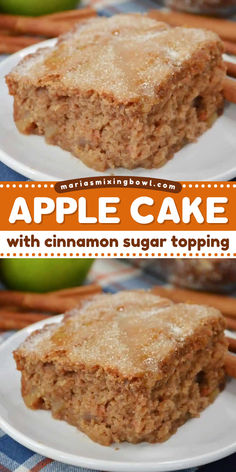 Need a sweet treat to make for Thanksgiving? Here's one of the best apple recipes! Not only is this apple cake moist, but it also has an extra crunch from a cinnamon sugar topping. Put this apple spice cake on your Thanksgiving dessert ideas! Apple Puree Cake Recipe, Apple Sauce Cake Recipe Easy, Apple Spice Cake Using Box Cake, Best Apple Cake Recipe Ever, Apple Crunch Recipe, Caramel Apple Spice Cake, Different Cake Flavors, Thanksgiving Dessert Ideas