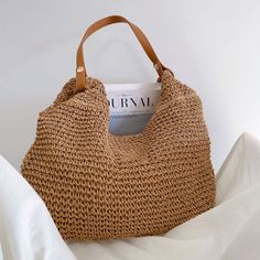 Elena Handbags Straw Woven Tote with Leather Straps Summer Bags 2024, Women Tote Bags, European Wardrobe, Brazil Trip, Luxe Handbags, Summer Purses, Fashion Capsule Wardrobe, Summer Handbags, Summer Tote