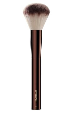 Free shipping and returns on HOURGLASS No. 1 Powder Brush at Nordstrom.com. What it is: A synthetic-bristle powder brush with a large, dome-shaped head.What it does: This brush is ideal for applying both loose and pressed powders, though it can be used for liquid or cream formulas as well. It's made with high-grade, ultrasoft Taklon bristles and features a weighted metal handle that provides total control for effortless blending and application. Hourglass Powder, Hourglass Makeup, Styling Brush, Makeup Items, Pressed Powder, Beauty Room, Loose Powder, Cute Makeup, Beauty Supply