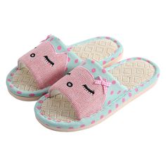 Children's Cartoon Linen Slippers Women's Summer Indoor Non-slip are the perfect footwear for both children and women. Made of high-quality linen, these slippers provide ultimate comfort and breathability during the hot summer days. The cartoon design adds a fun element to these slippers, making them appealing to kids. With a non-slip sole, they ensure safety while walking on any surface, whether indoors or outdoors. These slippers are suitable for various occasions such as indoor activities, be Summer Slip-on Slippers With Soft Sole, Closed Toe Indoor Slippers, Summer Indoor Closed Toe Slippers, Indoor Closed Toe Slippers For Summer, Spring Comfortable Slippers With Soft Sole, Summer Indoor Slip-on Slippers, Comfortable Indoor Sandals For Summer, Summer Sandals With Round Toe, Comfortable Fabric Slip-on Sandals