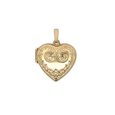 Vintage Mid-Century Heart Locket in 14k Yellow Gold This mid-century heart locket pendant is crafted in polished 14 karat yellow gold, featuring engraving that highlights its intricate design. The heart-shaped locket opens to reveal a compartment ideal for holding cherished mementos. The warm hue of the polished yellow gold complements various styles, making it a versatile addition to your jewelry collection. Whether worn alone or layered with other pieces, this vintage-inspired locket keeps treasured memories close. CHARACTERISTICS Measurements: 1.25 inches in length x 1 inch wide Era: Mid-Century/Vintage Composition: 14 Karat Yellow Gold Total Gram Weight: 4.0 g Inscription: 585 -- ALL PIECES ARE SUBJECT TO PRIOR SALE DUE TO HAVING A RETAIL LOCATION. -- 30-DAY RETURN POLICY FREE SHIPPING Gold Heart Locket, Platinum Rose Gold, Sapphire Solitaire, Heart Locket, Shop Engagement Rings, Gold Heart, Intricate Design, Shop Earrings, Locket