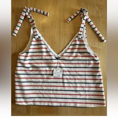 Perfect For The Upcoming Holidays. Comment For Questions! Zara Red Top For Beach, Zara Striped Tops For Beach, Casual Blue Zara Tank Top, Zara Red Beach Top, Cheap Blue Zara Tank Top, Zara Striped Beach Tops, Zara Cotton Beach Crop Top, Zara Striped V-neck Tops, Zara Tank Top