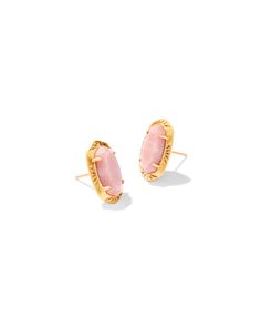 The dainty details of the Ellie Vintage Gold Etch Frame Stud Earrings in Blush Pink Quartzite make them an ear stack standout. Our signature stone studs get a taste of the West in this darling iteration, complete with an etched metal frame inspired by the tooled designs found on leather saddles. These earrings are a part of Yellow Rose by Kendra Scott—a brand that celebrates ranch life with Kendra Scott staples alongside select curated jewelry pieces and accessories. Metal Vintage 23k Yellow Gol Pink Quartzite, Short Pendant Necklace, Metal Etching, Ear Stack, Gold Cocktail Ring, Gold Statement Necklace, Gold Cocktail, Ranch Life, Stone Studs