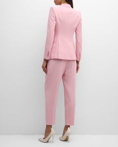 Alexander McQueen asymmetric blazer jacket featuring a drop hem     Peak lapel collar     Single button front    Long sleeves; button cuffs     Side flap pockets    Back vents     Midlength     Tailored silhouette      Viscose/acetate/cupro    Made in Italy Asymmetric Blazer, Women Blazer, Single Button Blazer, Daytime Dresses, Peak Lapel, Blazer Buttons, Ulla Johnson, Lapel Collar, Blazers For Women