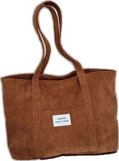 Trendy Rectangular Canvas Bag For Fall, Casual Rectangular Shoulder Bag For Fall, Trendy Cotton Fall Bags, Casual Fall Canvas Bag, Trendy Cotton Bags For Fall, Casual Rectangular Bags For Fall, Trendy Fall Cotton Bags, Winter Bags With Pockets For Daily Use, Large Capacity Corduroy Canvas Tote Bag