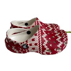 Crocs Adult Classic Holiday Sweater Comfort Clogs Us M-2 W-4 Christmas New With Tags! Fits Us Men’s Shoe Size 2 And Us Women’s Shoe Size 4 Eur Shoe Size 33-34 Winter Non-slip Round Toe Clogs, White Round Toe Clogs For Winter, Winter Non-slip Slip-on Clogs, Non-slip Winter Clogs Slip-on, Non-slip Winter Slip-on Clogs, Comfortable White Winter Clogs, Red Non-slip Casual Clogs, Casual Red Non-slip Clogs, Shoes Crocs