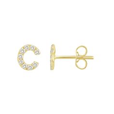 We are obsessed with the Initial Diamond Studs! Perfect for dainty everyday wear. Purchase a single initial or a pair of initials, either way we know you’ll fall in love with these earrings. Metal: 18k White Gold / 18k Yellow Gold / 18k Rose Gold Round Brilliant Cut Natural Diamonds Approx. 0.07 - 0.12 ctw per pair depending on letter G/H Color and SI1-2 Clarity Diamonds Measurements: Up To Approx. 4.4mm x 6.2mm depending on letter Closure: Post with push back IMPORTANT: Please specify desired i 14k Yellow Gold Earrings With Initials, Minimalist Yellow Gold Initials Earrings, Elegant Gold Monogram Earrings, College Rings, Collar Chain, Mens Engagement, How To Make Rings, Earrings Metal, Bridal Bands