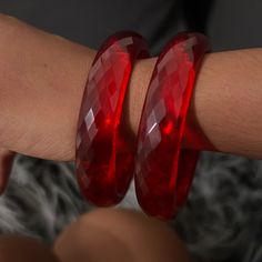 Stunning Glass Bangles In Red, Set Of Two Red Jewerly, Red Bangles, Glass Bangles, Bangle Set, Red Glass, Womens Jewelry Bracelets, 2 Colours, Bangles, Womens Sizes