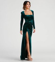 Mindy Formal Velvet Knot Dress Sparkly Clutch, Formal Long Dress, Glitter Prom Dresses, Long Sleeve Evening Dresses, Sequin Prom Dresses, Knot Dress, Green Prom Dress, Satin Prom Dress, Pink Prom Dresses