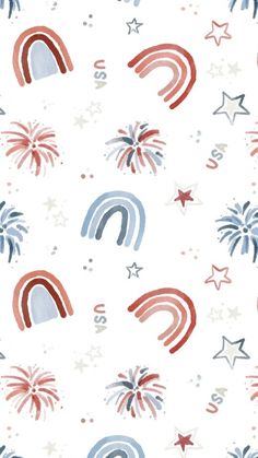 fireworks and stars on a white background