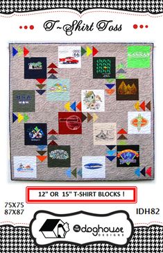 T-Shirt Toss Tshirt Quilt Easy, Baby Memory Quilt, Tshirt Quilt Pattern, In The Dog House, Tee Shirt Quilt, Jersey Quilt, Panel Quilt Patterns, Shirt Quilts, Memory Quilts