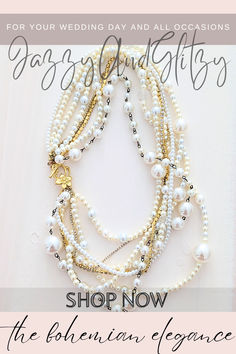 pearl chunky necklaces for weddings and beyond any daily oocasions Chic Pearl White Necklace For Wedding, White Pearl Chain Bridal Necklace, Glamorous White Beaded Pearl Necklace, Glamorous White Pearl Necklace, Chic Pearl Drop Necklace For Wedding, White Bohemian Pearl Necklace For Party, Bohemian White Pearl Necklace For Party, White Multi-strand Beaded Necklace With Pearl Drop, Chic Beaded Necklace For Wedding