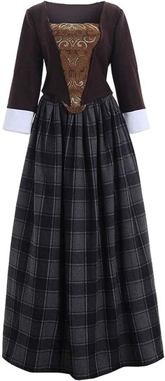 Amazon.com: Women's Scottish Highland Dress Claire Fraser Cosplay Costume Dress from Outlander : Clothing, Shoes & Jewelry Outlander Clothing, Scottish Costume, Scottish Dress, Scottish Women, Bodice Pattern, Victorian Costume, Claire Fraser, Expensive Clothes, Victorian Clothing