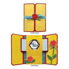 two greeting cards with flowers on them