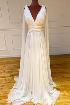 Prom Dress White, Custom Made Prom Dress, Prom 2020, Bridesmaid Dresses Prom, Dress Simple, White Chiffon, Dresses Ideas, Party Dress Long, Dress Silhouette