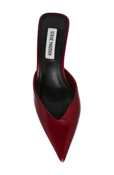 A pointy toe and sculptural heel dial up the glamour of a contemporary pump crafted from soft leather. 2 1/2" heel (size 8.5) Leather upper/synthetic lining and sole Imported Burgundy Heels Outfit, Burgundy Heels, Closed Toe Heels, Heels Outfits, Orange Velvet, Grown Women, Cute Shoes, Women's Pumps, Dark Red