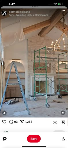 an image of a room being remodeled with scaffolding