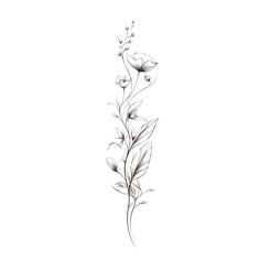 a drawing of flowers on a white background