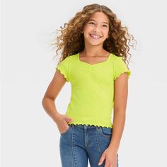 Playful Green Tops For School, Playful Green Top For School, Playful Tops For School In Spring, Playful Spring Tops For School, Yellow Playful Fitted Tops, Playful Fitted Yellow Tops, Fitted Playful Yellow Tops, Fitted Yellow Playful Tops, Summer School Stretch Top