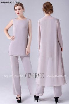 10% off now|Free shipping world-wide. Comfy Chiffon Long Jacket Mother Of The Bride Outfits Trouser Suits Custom Plus Size at GemGrace. Click to learn our pro custom-made service for wedding dress, formal dress. View #MotheroftheBrideDresses for more ideas. Mother Of The Bride Looks, Delicate Gown, Mother Of The Bride Outfits, Bride Outfits, Mother Of The Bride Outfit, For Wedding Dress, Standard Dress, Affordable Dresses, Bride Clothes