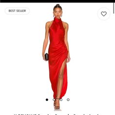 Never Worn. Size Medium. Candy Apple Red. I Don’t Have The Tags Attached Amanda Uprichard Dress, Charmeuse Fabric, Luxe Clothing, Open Back Maxi Dress, Amanda Uprichard, Ruched Skirt, Dress Sheath, Halter Midi Dress, Mode Chic