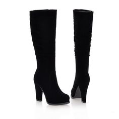 Tall Canister High Platform High Heel Knight Boots on Luulla Knight Boots, Elegant Branding, Hip Clothes, Boots Square Toe, Suede Boots Knee High, Platform High Heels, Ankle Bones, So Cool, Wedge Boots