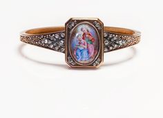 Antique Victorian Gold Diamond Enamel Locket Bangle Bracelet Enamel Locket, Italy Jewelry, Victorian Gold, Enamel Bracelet, Vintage Jewels, Gold Enamel, Rose Cut Diamond, Antique Victorian, Great Photos