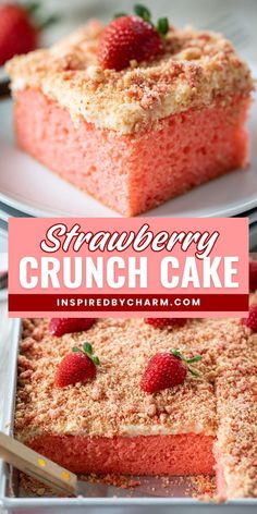 Check out this Strawberry Crunch Cake Recipe for the perfect light and delicious Valentine’s Day dessert recipe! Made with a cake mix and topped with a sweet strawberry crunch. A festive strawberry-flavored cake that’s sure to impress your special someone!